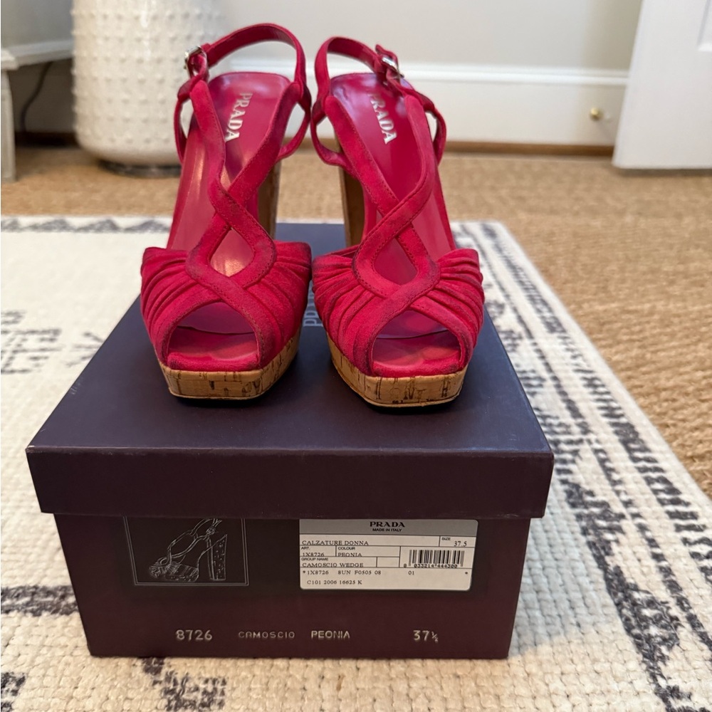 Prada Women's Pink Heeled Sandals